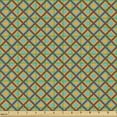 thumbnail image 2 of Retro Sofa Upholstery Fabric by the Yard, Checkered Pattern with Diagonal Rhombus Blocks Simple Cells Tile, Decorative Fabric for DIY and Home Accents, Sky Blue Marigold by Ambesonne, 2 of 5