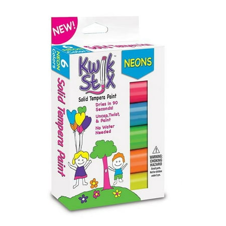 UPC: 0194629093007 | The Pencil Grip Kwik Stix Solid Tempera Paint Stick 6 Assorted Neon Colors Per Pack 6 Packs