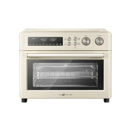VAL CUCINA 10-in-1 Smart Air Fryer - Extra-Large Convection Countertop Toaster Oven  6-Slice Toast  12-inch Pizza  Lvory