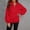 Red, variant on AOOCHASLIY Sweaters Fall Clearance Womens Plus Size Casual V-Neck Loose Solid Pocket Long Sleeve Tops Blouse