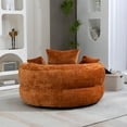 thumbnail image 3 of Oversized Chenille Bean Bag Chair for Adults & Kids, Indoor & Outdoor Lazy Bean Bag Sofa with Wrap-Around Backrest & Pillows for Bedroom, Living Room, Playroom, 42.52''x42.52''x20.47'', Orange, 3 of 7