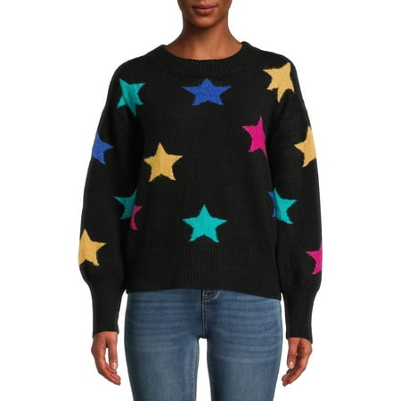 Heart N Crush Women's All Over Stars Pullover Sweater