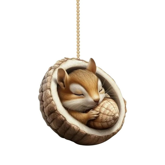 LanSuare 3Pcs Christmas Hanging Ornaments, Acrylic 2D Flat Animal Squirrel Shape Pendant, Suitable for Porch, Wall, Indoor Home Decor, Front Entry, Christmas Tree Decor