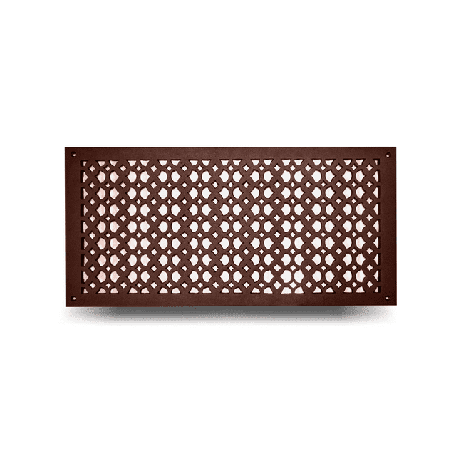 Grille à Retour d'Air 10′′ X 22′′ avec Trous et Vis, Taille de Plaque Frontale 12′′ X24′′, Couvercle Décoratif pour Conduit de CVC, Évent en Fonte Enduit de Poudre Repeintable pour Murs, Plafonds, Planchers – Motif Champignon Tudor VR100