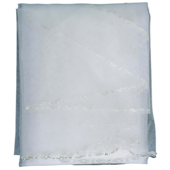 Long Wedding Veil Crystal Beaded Bridal Veil with Rhinestone Edge 1 Tier Soft Wedding Accessories