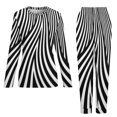 thumbnail image 5 of Black And White Striped Pajamas Spring Abstract Lines Room Oversize Nightwear Women Long-Sleeve Design Kawaii Home Suit, 5 of 7