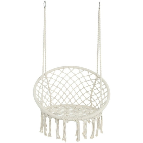 Holaki Black Swing,Hammock Chair Macrame Swing,Max 330 Lbs Hanging Cotton Rope Hammock Swing Chair for Indoor and Outdoor