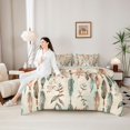 thumbnail image 5 of Homewish Vintage Bohemian Dreamcatcher 7pcs Queen Bedding,Green Feathers Bedding Comforter Set Queen,Light Gray Reversible, 5 of 8