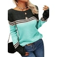 thumbnail image 2 of Sherrylily Women Autumn Winter Colorblock Pullover Sweaters Striped Slim Knitwear, 2 of 5