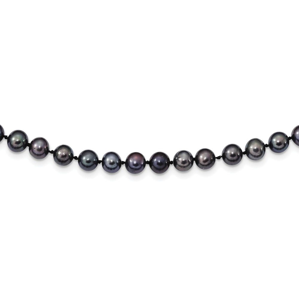 17 Inch 925 Sterling Silver Rhod-plat 6-7mm White Button Freshwater Cultured Pearl Necklace
