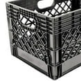 thumbnail image 3 of Juggernaut Storage 3-Pack 24-Quart Heavy-Duty Plastic Stackable Milk Crate Bins, Black, 3 of 8