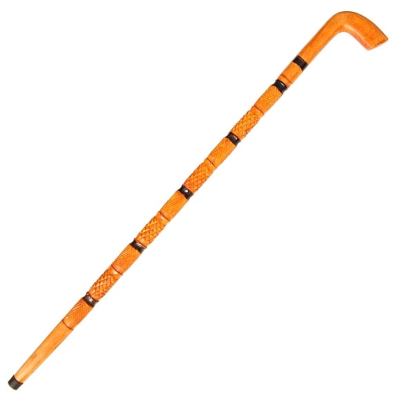 Eucalyptus Tribal Rites of Passage Walking Cane, Handcrafted Wooden Cane with Natural Finish