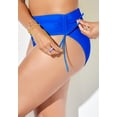thumbnail image 4 of Swimsuits for All Women's Virtuoso Ruched Side Tie Tummy Control Bikini Bottom, 4 of 6