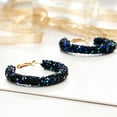thumbnail image 3 of Ayyufe Women Rhinestone Inlaid Geometric Big Round Drop Hoop Earrings, 3 of 7