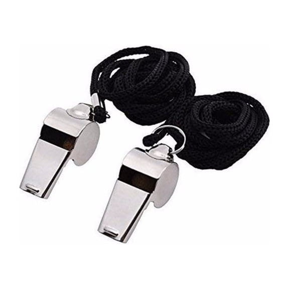 Referee and Scorekeeping Metal Referee Whistle Stainless Steel Extra Whistle with Lanyard for School Sports Soccer Football Basketball 4Pc