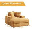 thumbnail image 3 of BUIORD 43.3" Accent Chair with Ottoman, Oversized Corduroy Single Sofa Chair with Pillows, Soild Wood Deep Seat Armchair for Living Room Bedroom, Ginger, 3 of 7