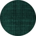 thumbnail image 1 of Ahgly Company Machine Washable Indoor Round Oriental Turquoise Blue Industrial Area Rugs, 6' Round, 1 of 4
