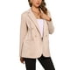 thumbnail image 1 of Blazer de ante sintético Inspire Chic para mujer, chaqueta de traje de doble botonadura con solapa, color beige, 1 of 6