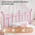 thumbnail image 6 of Amolife Twin Bed Frame, Metal Platform Bed with Crown-Shaped Headboard and Footboard, 12.6'' Under-Bed Storage Space, No Box Spring Needed, Pink, 6 of 11