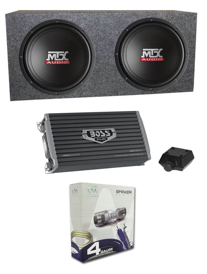 2) MTX AUDIO TN1204 12" 800W Car Subwoofers Power Subs+Box+Amplifier