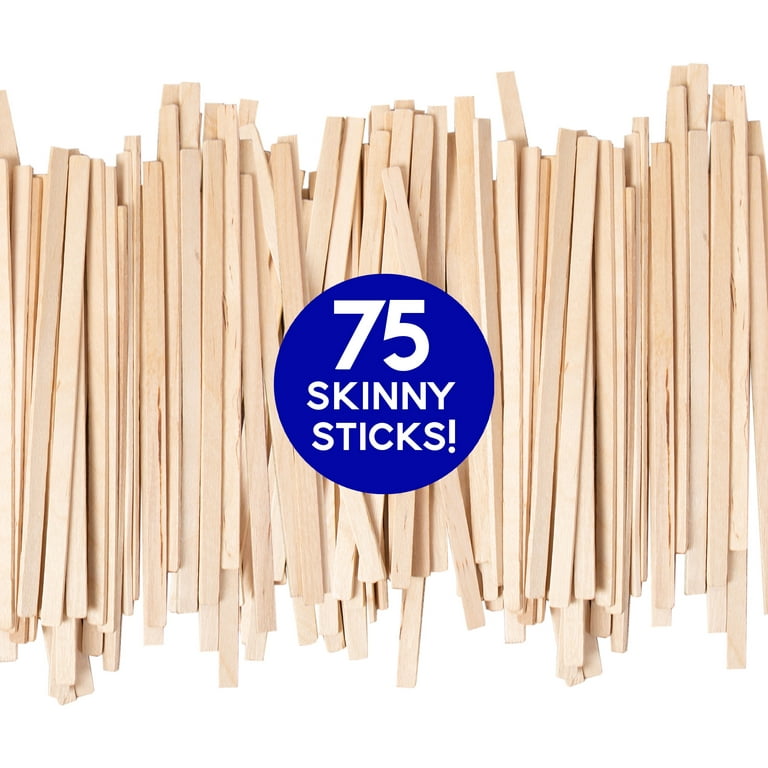 Go Create Skinny Wooden Craft Sticks, 75-Pack Real Wood Craft