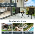 thumbnail image 3 of Sobaniilo 3 Pcs Steel Outdoor Bistro Sets with Porch Chairs and Coffee Table, Black, 3 of 7