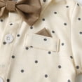 thumbnail image 6 of FINALGANG Boys Toddler Formal Four Piece Outfit With Collared Striped Long Sleeve Shirt Suspenders Pants Matching Newsboy Cap For Wedding Special Occasion Wear Cozy Set, 6 of 7