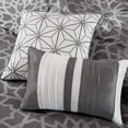 thumbnail image 3 of 7-Piece Luxury Comforter Set in Grey Geometric Floral Print, King, 3 of 5