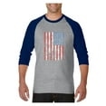 thumbnail image 1 of MmF - Mens Raglan Sleeve Baseball T-Shirts, up to Size 3XL - American Flag 4th of July, 1 of 4