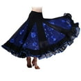 thumbnail image 6 of Yunhgft Flamenco Ballroom Waltz Dance Swing Skirt Sequin Flowers Party Dress - Blue, as, 6 of 9