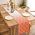 thumbnail image 3 of Orange Morocco Table Runner - 48 Inch Long, Kitchen Dining Table Runner Dresser Scarves, Geometric Ombre Plaid Abstract Farmhouse Decor for Coffee Tables Wedding Party Banquet, 3 of 8