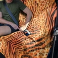 thumbnail image 3 of Drydeepin Brown Leopard Zebra Stirpe Car Backseat Cover Cheetah Rear Bench Towel Cover Non-Slip Automotive Accessories for Sedans, SUVs, Vans Universal Seats Protector Car Interior Decor, 3 of 7