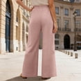 thumbnail image 5 of HKYNLAG Womens Linen Pants Wide Leg High Waisted Adjustable Drawstring Trousers with Pockets Casual Lightweight Pink M, 5 of 7