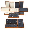 thumbnail image 3 of facefd Tray Jewelry Display Wood Ring Organizer Earrings Necklaces Storage Package Box Bracelet Rectangle Showcase Present Beige  49 Ring Beige 49 Ring, 3 of 6