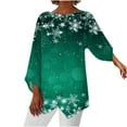 thumbnail image 2 of Meichang Hauts d'Automne pour Femmes Grande Taille T-Shirts Graphiques Pailletés Arbre de Noël Légers à Manches Longues Col Ras du Cou Chandail de Noël Hauts des Fêtes, 2 of 5