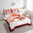 thumbnail image 4 of Manfei Flower Snowman Child 7-Piece Bedding Comforter Set, Dreamy Christmas Snowflake King Bedding Sets, Vintage Bufffalo Plaid Reversible Bed Sheets, Luxury Bedroom Decor, 4 of 8