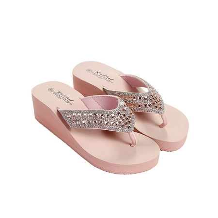 

Womens Clip Toe Thong Sandals Beach Flip Flop Flat Summer Holiday Beach Shoes