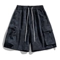 thumbnail image 2 of LpwkSSA Mens Vintage Cotton Cargo Shorts Multi Pocket Design Durable Fabric Relaxed Silhouette for Outdoor Adventures Black XL, 2 of 4
