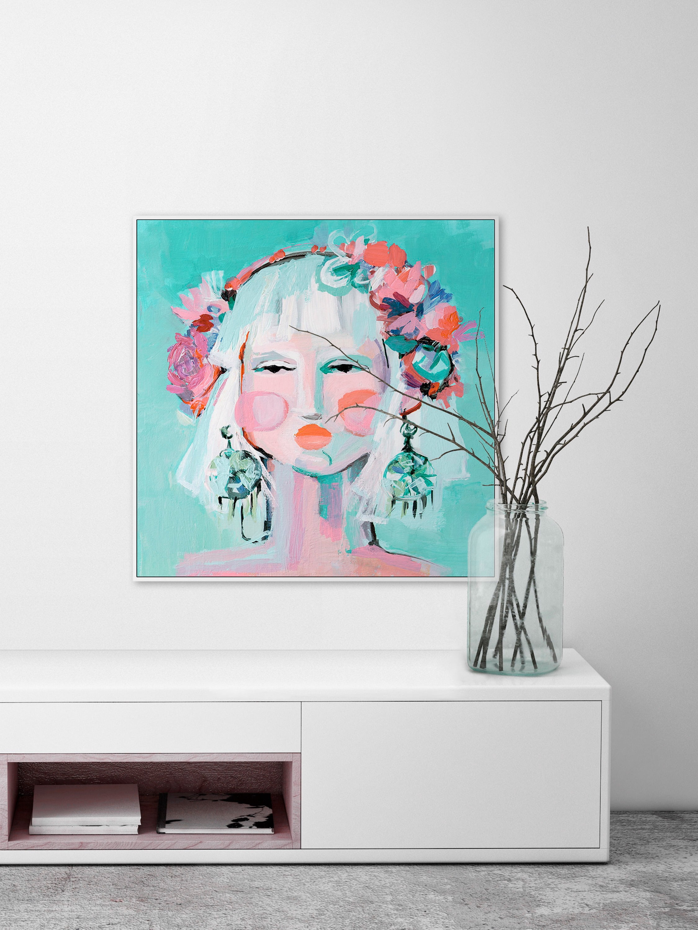 Painted Pretty Floater Framed Painting Print on Canvas