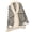 Apricot, variant on Autumn Knit Striped Cardigan for Women Long Sleeve Loose Open Front Sweater Ponchos Capes Furry Collar Shrug Shawl Cloak