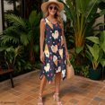 thumbnail image 6 of HELLHERO Puppy Ice Cream Pattern Sleeveless Sundress, Side Pockets Asymmetric Hem Midi Dress with Irregular Hem Round Neck for Graduation, 6 of 8