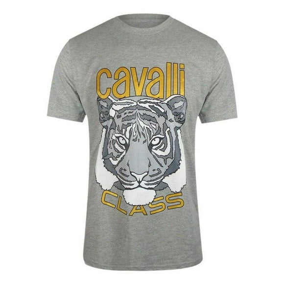 Cavalli Class Mens Tiger Print Logo T-Shirt