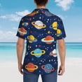 thumbnail image 4 of Balery Planets and Stars Camisas hawaianas de manga corta para hombre, camisas playeras de corte holgado, camisas de vacaciones con botones,Large, 4 of 7