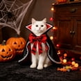 thumbnail image 3 of Pet Halloween Vampire Cape, Bat Bow Cosplay Cloak, Halloween Costume Outfit For Cats Small Dogs, 3 of 5