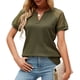 thumbnail image 1 of Blusa con cuello en V, blusa de manga corta con encaje, blusa tipo túnica de manga corta, blusa tipo túnica holgada, blusa multifuncional, 1 of 6