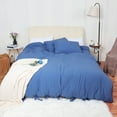 thumbnail image 4 of Microfiber Polyester Bedding Duvet Cover Pillowcase Solid Color Queen Blue, 4 of 7