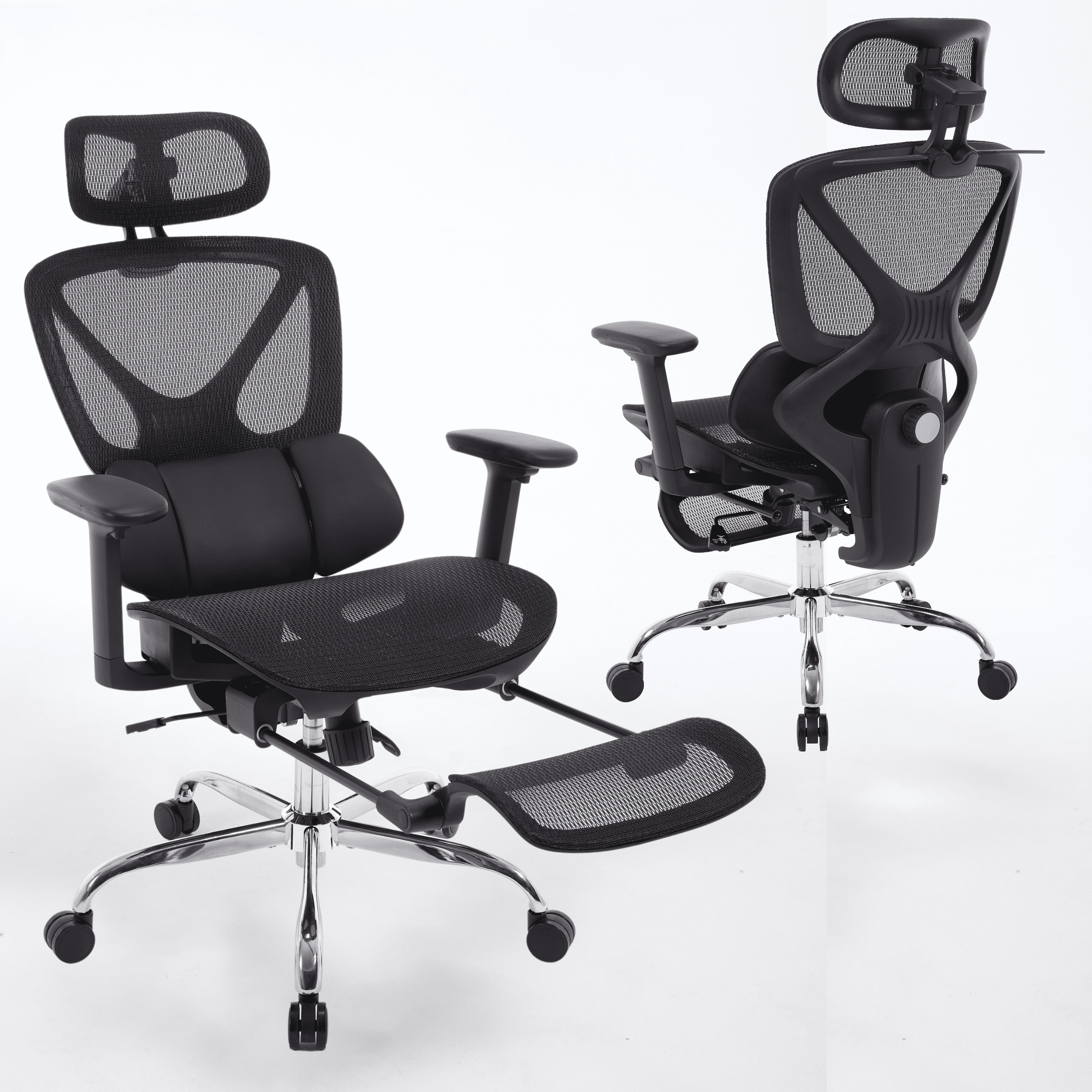 Guyou Ergonomic Office Chair, Mesh Desk Chair with Adjustable 3D Armrests, Lumbar Support, 2D Headrest, Tilt, Black
