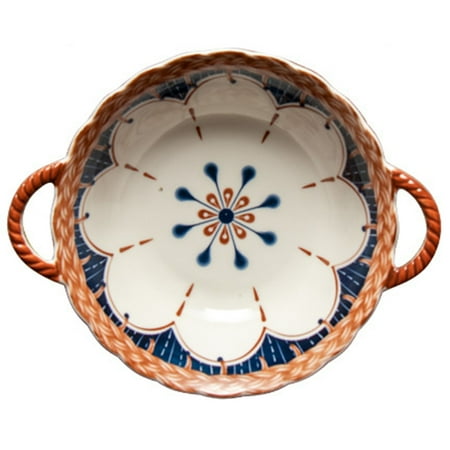 

Qeeadeea Ceramic Bowl With Handle Ramen Bowl Ceramic Pho Bowls Large Soup Bowl Microwave Safe Udon Noodle Bowl-blue and white flowers-23x19x6cm 650ml