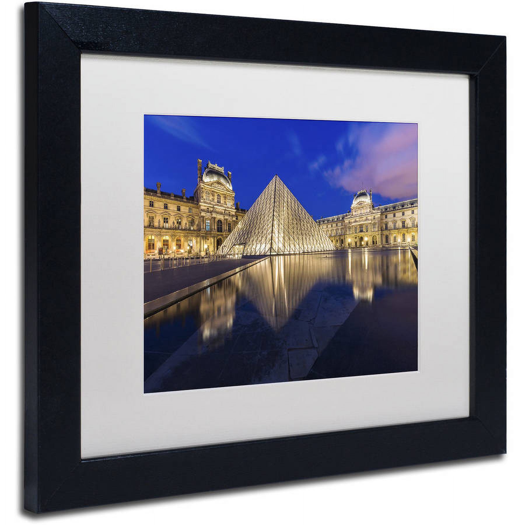 Trademark Fine Art "Golden Hour in the Louvre" Canvas Art by Mathieu Rivrin, White Matte, Black Frame