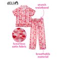 thumbnail image 2 of dELiA*s Girls' Pajama Set - 2 Piece Satin Button Down Sleepwear Pajamas for Girls (Sizes: 7-16), 2 of 7
